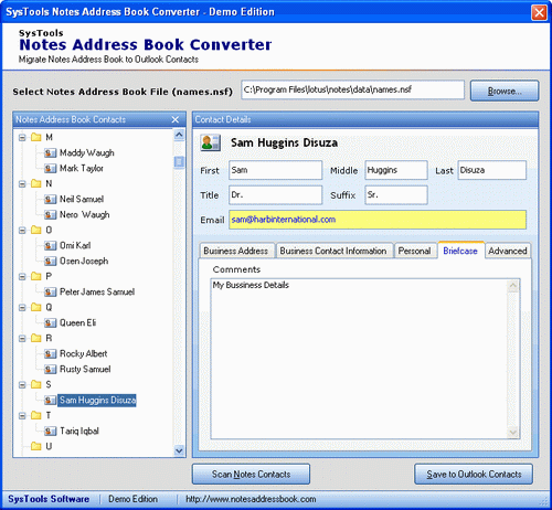 Notes Address Book to Outlook 7.0